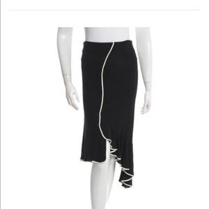 Black with white trim skirt, by Yigal Azrouel